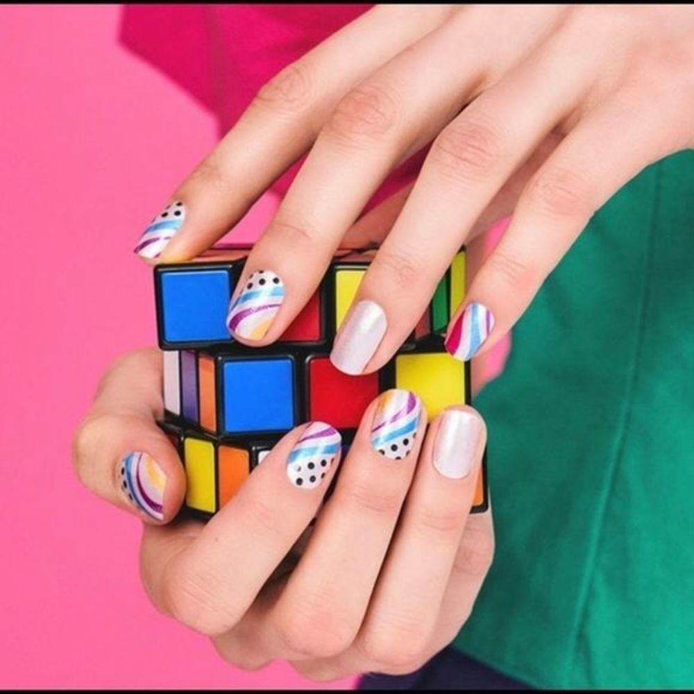 Color Street - “Cool Beans” a fun retro 80s style, shimmery nail strips - Picture 5 of 9